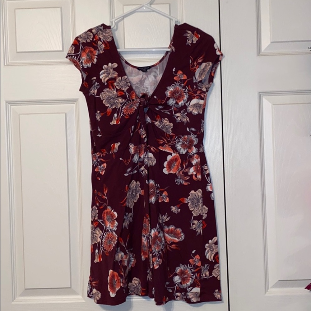 Maroon Floral Dress